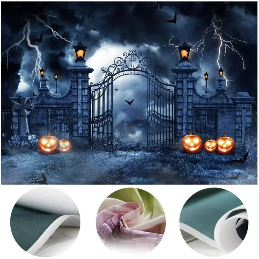 7x5FT Halloween Backdrop Pumpkin Photo Background